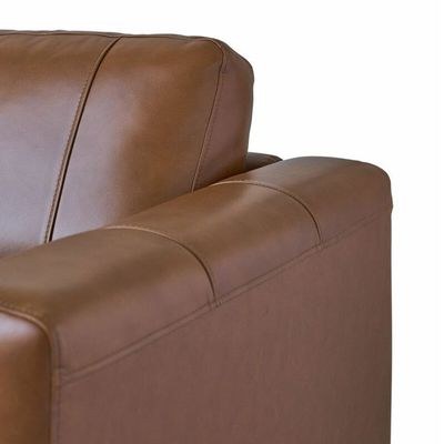 Smarm 3 Seater Pu Leather Sofa - Brown - L 205cm x W 93cm x H 86cm - Image 5