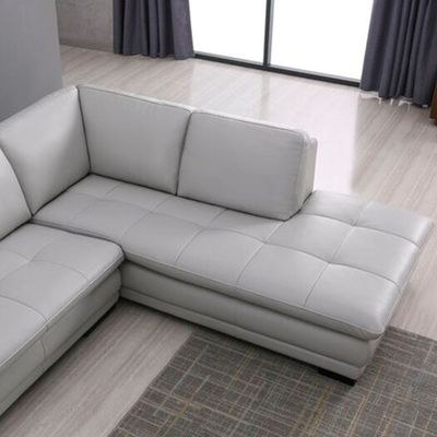 Marcels Wide 5 Seater Corner sofa PVC Leather Sofa & Chaise - Ivory - L 220cm x W 180cm x H 78cm - Image 2