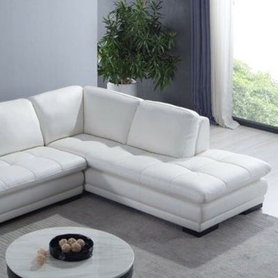Marcels Wide 5 Seater Corner sofa PVC Leather Sofa & Chaise - Ivory - L 220cm x W 180cm x H 78cm - Image 4