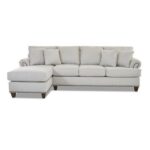 Harlem 4 Seater Corner Sofa & Chaise Fabric - Gray - L 292cm x W 162cm x H 99cm