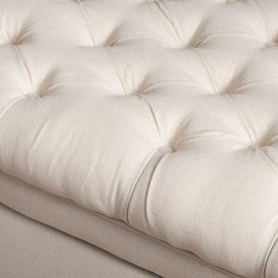 Juliana Tufted Rectangle Storage Ottoman Fabric - Beige - L 127cm x W 50cm x H 45cm - Image 3