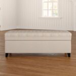 Juliana Tufted Rectangle Storage Ottoman Fabric - Beige - L 127cm x W 50cm x H 45cm