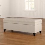 Juliana Tufted Rectangle Storage Ottoman Fabric - Beige - L 127cm x W 50cm x H 45cm