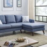 Edgerton 4 -seater Corner Sofa Wide Sofa & Chaise Fabric - Blue - L 236cm x W 157cm x H 88cm