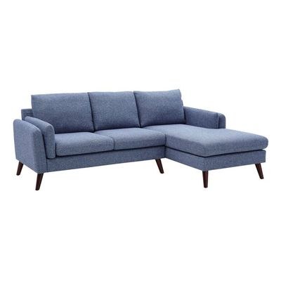 Edgerton 4 -seater Corner Sofa Wide Sofa & Chaise Fabric - Blue - L 236cm x W 157cm x H 88cm - Image 3