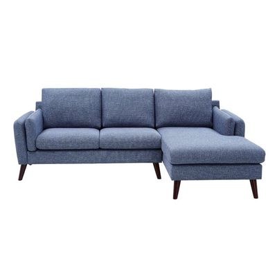 Edgerton 4 -seater Corner Sofa Wide Sofa & Chaise Fabric - Blue - L 236cm x W 157cm x H 88cm - Image 4