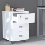 Stazion 3 Drawer Mobile Storage Unit White
