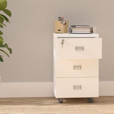 Stazion 3 Drawer Mobile Storage Unit White - Image 3