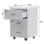 Stazion 3 Drawer Mobile Storage Unit White