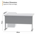 Stazion 1412 Modern Office Workstation White