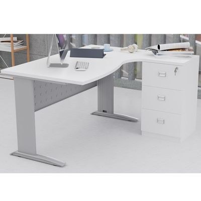 Stazion 1412 Modern Office Workstation White - Image 5