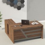 Noce 1825 160cm Modern Executive Desk Dark Walnut