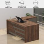 Noce 1825 160cm Modern Executive Desk Dark Walnut