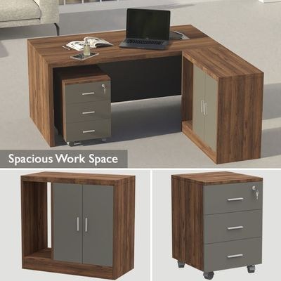 Noce 1825 160cm Modern Executive Desk Dark Walnut - Image 4