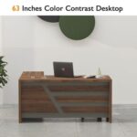 Noce 1825 160cm Modern Executive Desk Dark Walnut
