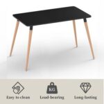 Cenare 7-Piece Dining Set for Kitchen, 140 X 80 Dining Table With 6 X DSW Plastic Dining Chair - Black