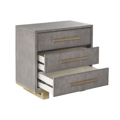 Dahle 3 Drawer Nightstand-Grey - Image 2