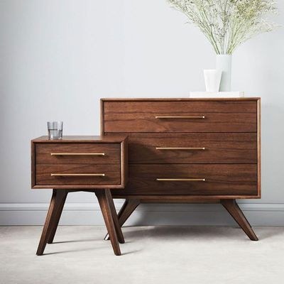 Modern Wooden Nightstand Bedside Table-Oak - Image 2