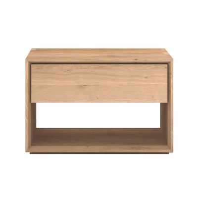 Oak Nordic Modern Nightstand - Minimalist Bedside Table with Drawer - Light Wood Finish - Compact Night Stand for Bedroom - Scandinavian Style Side Table - Sturdy Wooden Frame - Ideal for Storage & Décor - Image 4