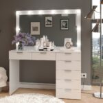 Diana Dressing Vanity with Mirror-White