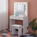 Sophia Dressing Table with Mirror-White