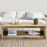 Marie Floor Shelf Coffee Table with Storage-Oak