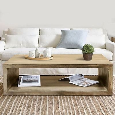 Marie Floor Shelf Coffee Table with Storage-Oak