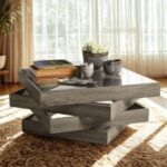 Geometric Wooden Coffee Table-Oak Grey Finish - Modern Center Table for Living Room - Unique Contemporary Design - Durable Engineered Wood - Compact & Stylish Table for Homes & Apartments - Easy to Assemble