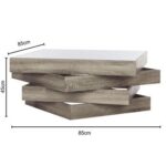 Geometric Wooden Coffee Table-Oak Grey Finish - Modern Center Table for Living Room - Unique Contemporary Design - Durable Engineered Wood - Compact & Stylish Table for Homes & Apartments - Easy to Assemble