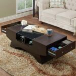2-drawer Contemporary Coffee Table in Espresso Color