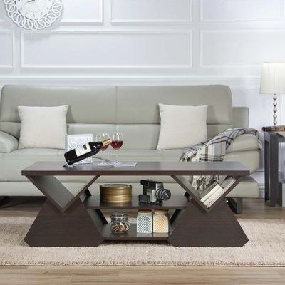 Havyn Espresso Modern Coffee Table-Brown