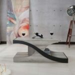 Clats Modern Coffee Table-Sleek Contemporary Center Table for Living Room-Minimalist Coffee Table with Open Storage Shelf