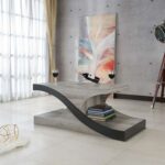 Clats Modern Coffee Table-Sleek Contemporary Center Table for Living Room-Minimalist Coffee Table with Open Storage Shelf