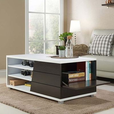 Sorenson Contemporary Two-Tone Coffee Table-White & Expresso - Image 3