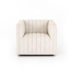 Augustine Channel Tufted Chair-Ivory Velvet Fabric