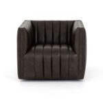 Augustine Channel Tufted Chair-Brown PVC