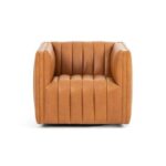 Augustine Channel Tufted Chair-Orange PVC