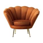 Sapri Velvet Lounge Chair-Velvet-Orange