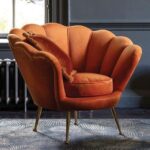 Sapri Velvet Lounge Chair-Velvet-Orange