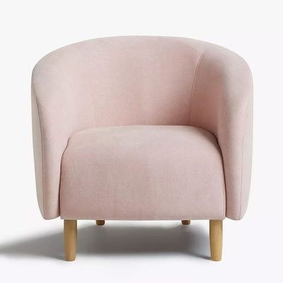 Scoop Round Armchair-Velvet-Pink - Image 3