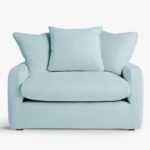 Softie Snuggler Sofa Chair-Blue-Oversized Cozy Armchair-Plush Upholstered Seat for Ultimate Comfort-Soft Fabric Finish-Ideal for Living Room or Bedroom-Modern Lounge Chair Design-Perfect for Relaxing & Reading