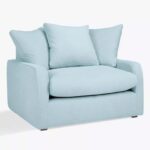 Softie Snuggler Sofa Chair-Blue-Oversized Cozy Armchair-Plush Upholstered Seat for Ultimate Comfort-Soft Fabric Finish-Ideal for Living Room or Bedroom-Modern Lounge Chair Design-Perfect for Relaxing & Reading