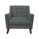 Greenmont Wide Tufted Armchair-Dark Grey