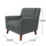 Greenmont Wide Tufted Armchair-Dark Grey