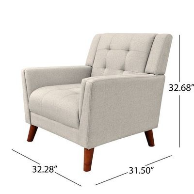 Greenmont Wide Tufted Armchair-Beige - Image 2