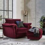The Slouch Fabric Snuggler Armchairs-Maroon