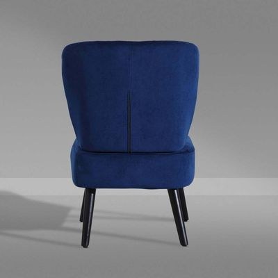 Neo Shell Velvet Accent Chair-Navy Blue-Modern Shell-Shaped Lounge Chair-Luxurious Velvet Upholstery-Comfortable & Stylish Seating-Contemporary Accent Chair for Living Room, Bedroom, or Office-Sturdy Legs-Elegant Design for Home Décor - Image 5