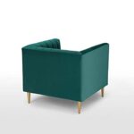 Box Tufted Channel Armchair-Green-Modern Upholstered Accent Chair with Box Tufting-Stylish Channel Stitch Design-Comfortable Armchair for Living Room or Bedroom-Soft Fabric Finish-Sturdy Frame Construction-Contemporary Lounge Seating for Home or Office