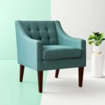 Clopton Upholstered Armchair-Teal-Modern Accent Chair with Armrests-Soft Fabric Upholstery for Maximum Comfort-Stylish Design for Living Room, Bedroom, or Office-Sturdy Wooden Frame-Elegant and Cozy Seating Solution-Perfect for Contemporary Home Décor