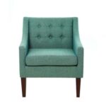 Clopton Upholstered Armchair-Teal-Modern Accent Chair with Armrests-Soft Fabric Upholstery for Maximum Comfort-Stylish Design for Living Room, Bedroom, or Office-Sturdy Wooden Frame-Elegant and Cozy Seating Solution-Perfect for Contemporary Home Décor